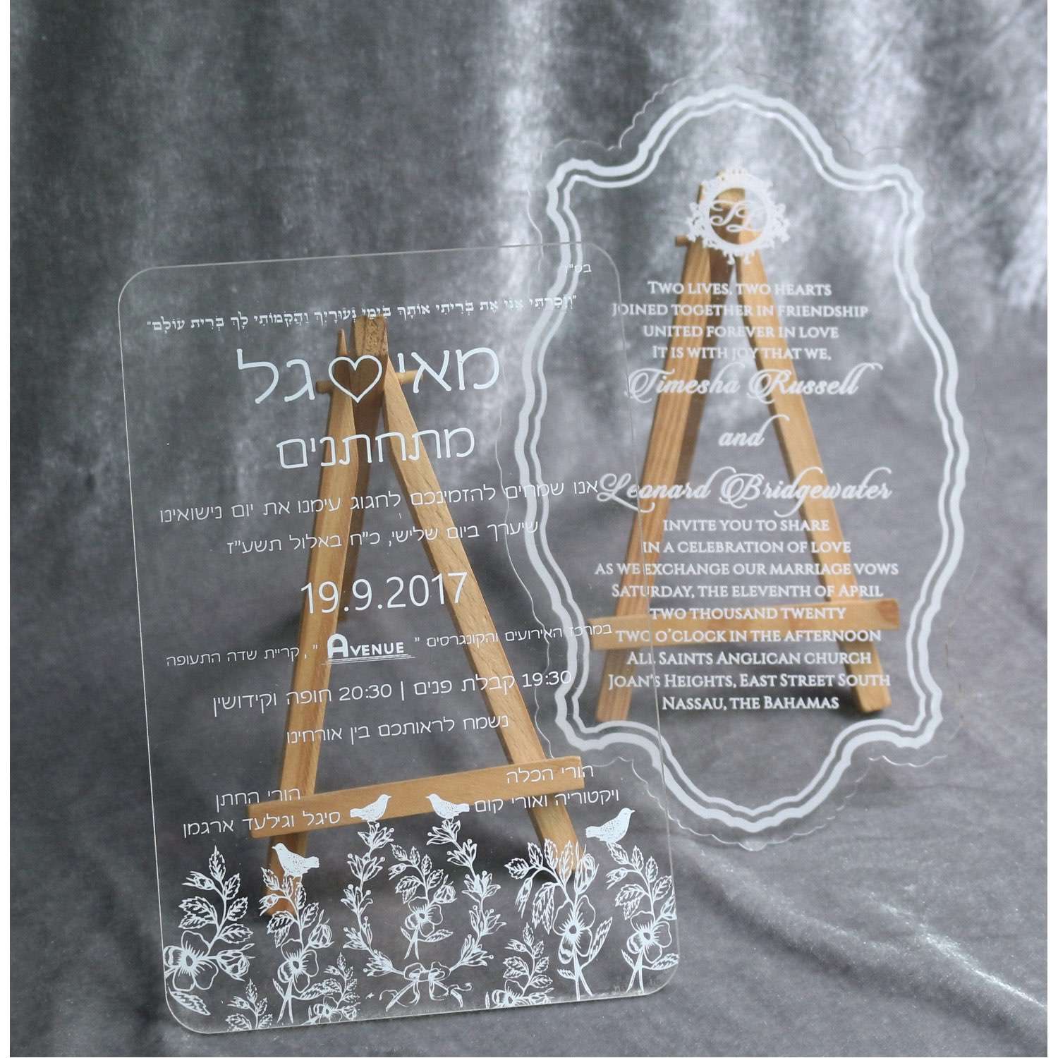 Transparent Acrylic Invitation Card 2020 Invitation Holiday Greeting Card